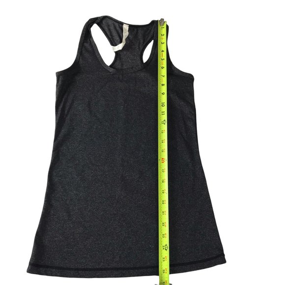 Lululemon CRB Tank Top Dark Charcoal Gray, Size Women's 8 Cool Racerback Yoga - Picture 4 of 9